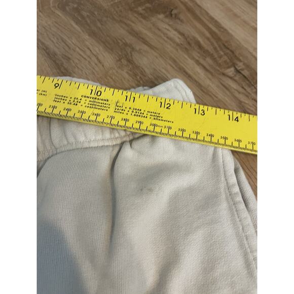 Mate The Label Organic Fleece Jogger Pocket Sweatpants Bone Ivory S Women $128 - Picture 11 of 11